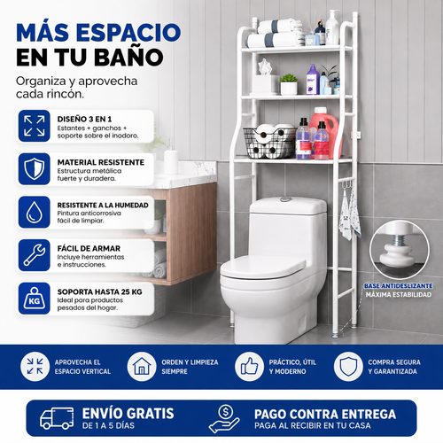 Estante de Baño Organizador 3 en 1