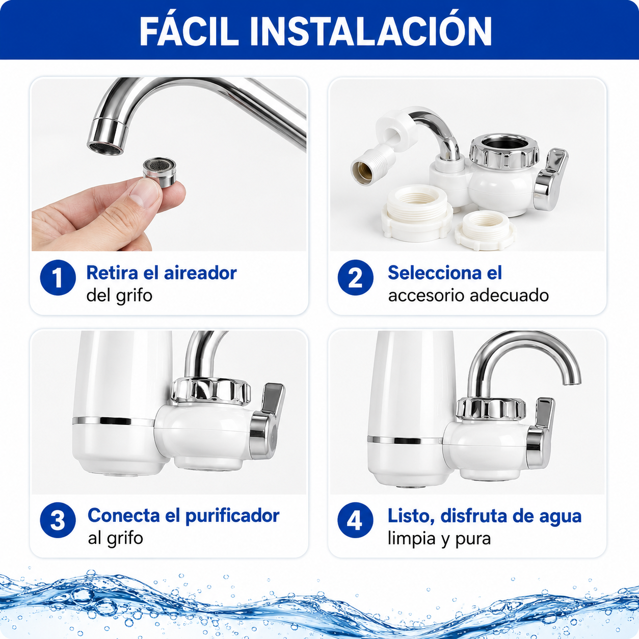 Filtro Purificador De Agua Domestico - 7 Niveles de Filtración y Fácil Instalación
