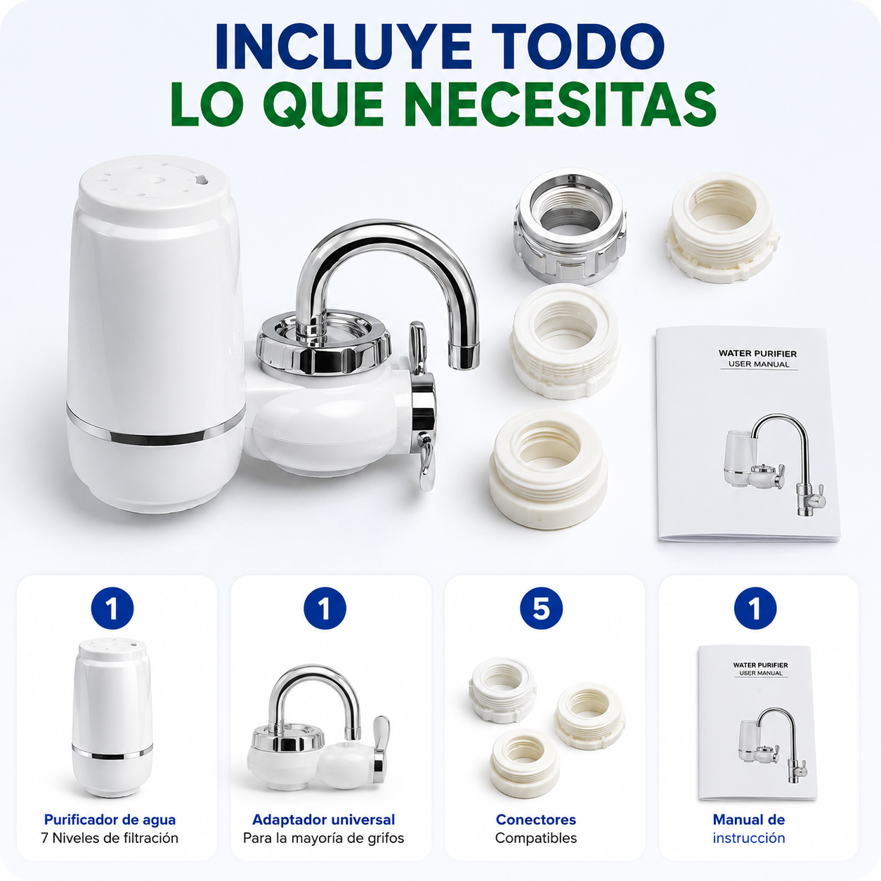 Filtro Purificador De Agua Domestico - 7 Niveles de Filtración y Fácil Instalación