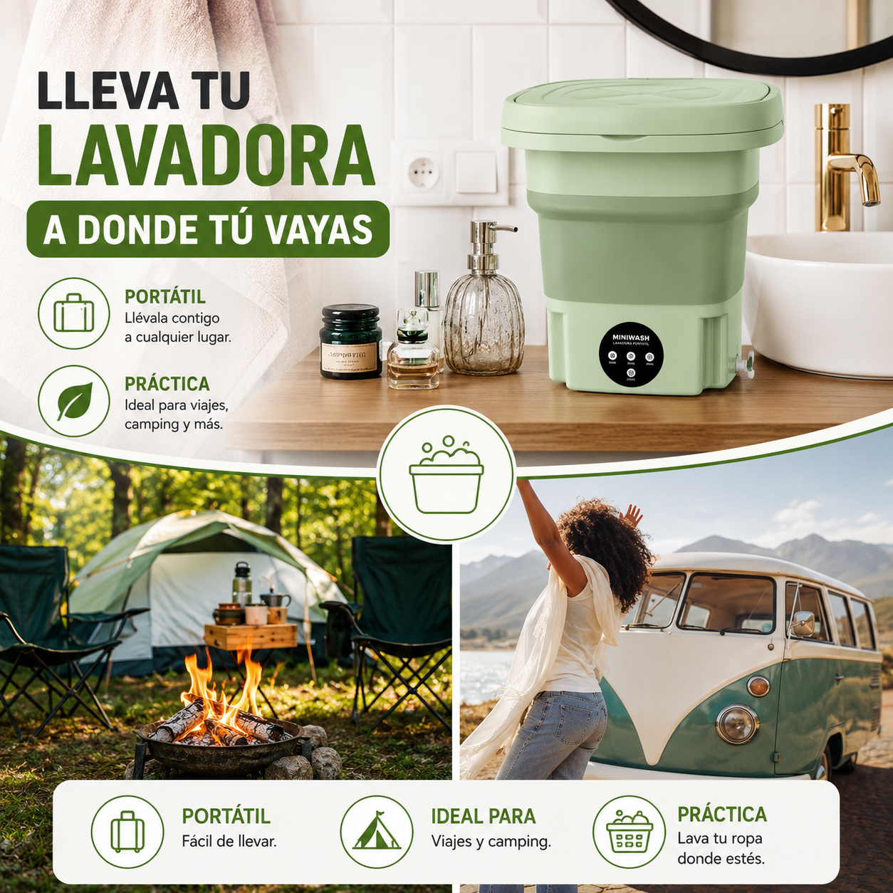 MiniWash - Mini Lavadora portátil 3 en 1 (STOCK LIMITADO)