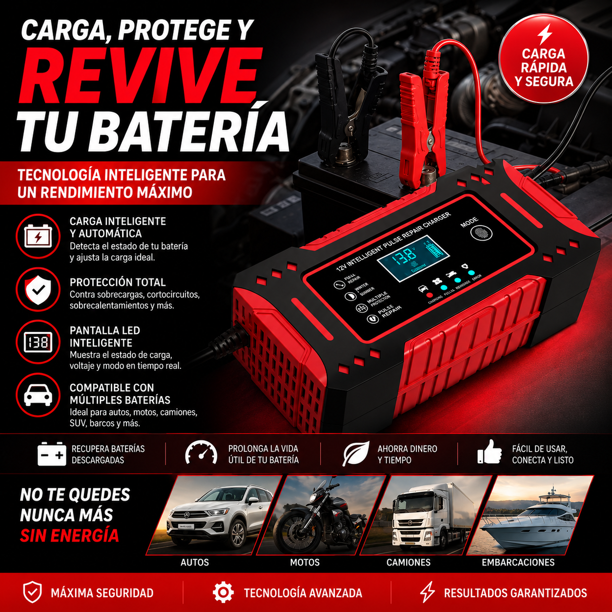 *PowerShield 12V/6A* - Super Iniciador para baterías