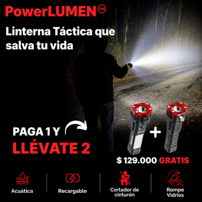 *PAGA 1 y LLÉVATE 2* Linterna Indestructible Súper Potente 6 en 1 PowerLUMEN™